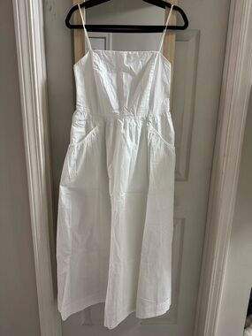 Editors Market NWTWhite poplin cotton Spaghetti Strap Sundress